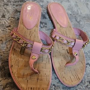 Coach Rizzo Pink and cork thong flip flop